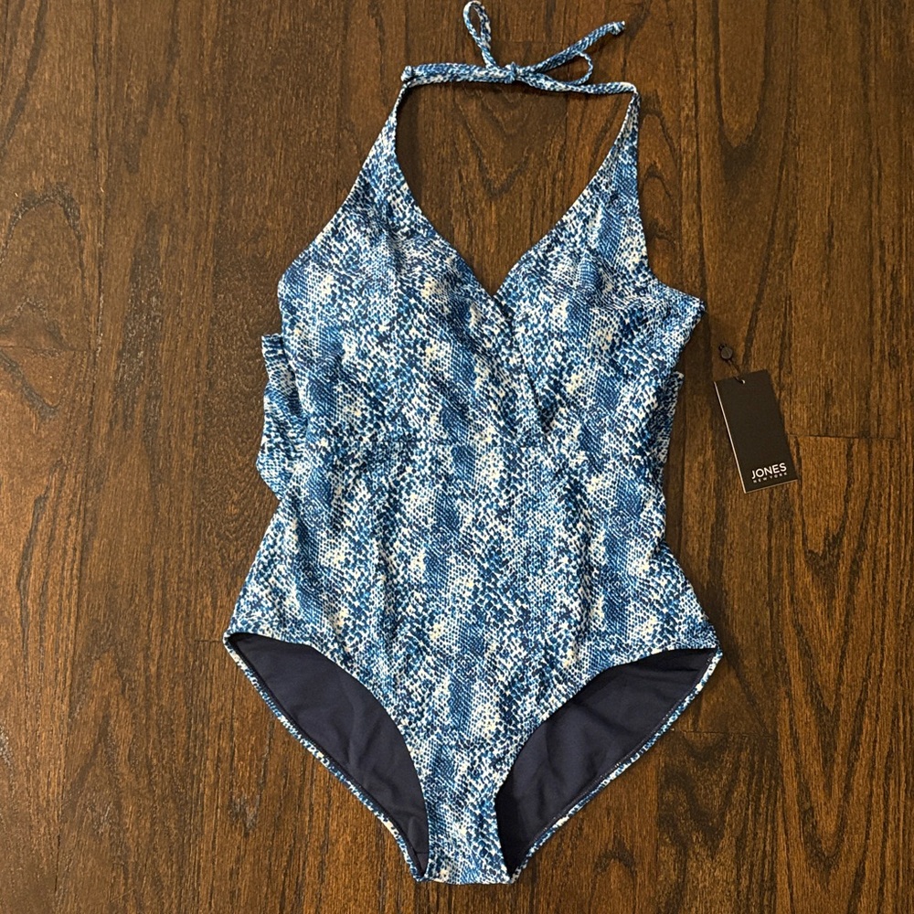 Jones New York Blue Mood Snake Swimsuit